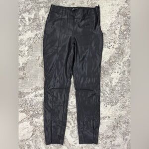 Zara Black Leather-Style Trousers